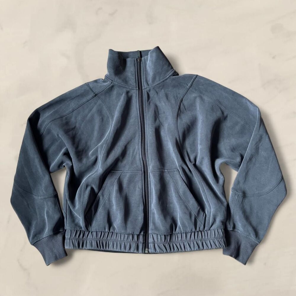 Lululemon Black Brushed Softstreme funnel neck zip up size 6